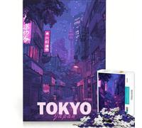 Rompecabezas de 1000 Piezas con diseño de la Ciudad de Tokio Juego de ingenio decoración para el hogar con Piezas de Formas aleatorias Que encajan Perfectamente 38x26cm