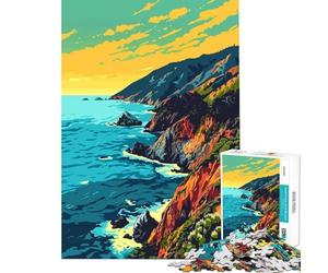 Rompecabezas de 1000 Piezas con diseño de la Costa de Big Sur Ideal para Toda la Familia un desafío para la Inteligencia y el Cerebro Amantes y los cumpleaños