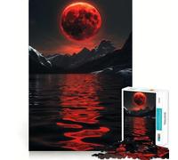 Rompecabezas de 1000 Piezas con diseño de la Luna de Sangre Ascendente,Corte preciso,Ideal para Actividades de Juego Inteligentes,Momentos de Juego tranquilos y como Regalo de cumpleaños 50x75cm