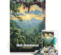 Rompecabezas de 1000 Piezas con diseño de la Selva Tropical de HOH Washington Ideal para Juegos Familiares Regalo de cumpleaños Incluye póster y Hoja de Preguntas a Juego 38x52cm