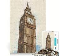 Rompecabezas de 1000 Piezas con diseño de la Torre Big Ben,uniones Suaves,diversión,lógica y Juego Casual, (38x52cm)
