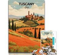 Rompecabezas de 1000 Piezas con diseño de la Toscana, Italia, Adolescentes, Juego de Preguntas y respuestas, cumpleaños y Navidad 50x75cm