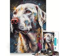 Rompecabezas de 1000 Piezas con diseño de Labrador Blanco para Adultos Juego de Memoria Divertido Componentes Resistentes y de Corte Limpio aliviar el estrés (38x52cm)