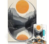 Rompecabezas de 1000 Piezas con diseño de Lago de montaña, Sol y Reflejo, Ideal para Adolescentes Juguete Educativo para Toda la Familia Diseño Elegante (38x52cm)