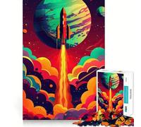 Rompecabezas de 1000 Piezas con diseño de Lanzamiento de Cohete en el Espacio para Adultos Ayuda a Mejorar la Memoria y Calma la Mente Diseño, Montaje y Regalo Creativo (38x52cm)