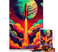 Rompecabezas de 1000 Piezas con diseño de Lanzamiento de Cohete en el Espacio para Adultos Ayuda a Mejorar la Memoria y Calma la Mente Diseño, Montaje y Regalo Creativo (38x52cm)