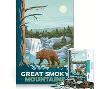 Rompecabezas de 1000 Piezas con diseño de Las Grandes Montañas Humeantes,Juego Limpio y Divertido,Regalo Ideal para Relajarse y Disfrutar de la Navidad (50x75cm)