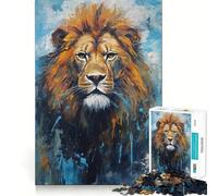 Rompecabezas de 1000 Piezas con diseño de león Pintado con Paleta para Adolescentes Ideal para estimular la Memoria, Reducir el estrés y Crear un Ambiente artístico (38x26cm)