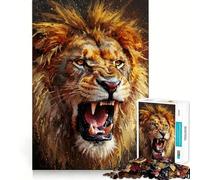 Rompecabezas de 1000 Piezas con diseño de león rugiente para Adultos Juguete para ejercitar la Mente y Relajarse Corte de precisión Regalo Elegante (50x75cm)