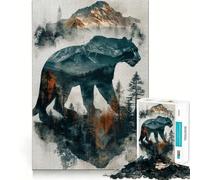 Rompecabezas de 1000 Piezas con diseño de Leopardo Negro Diversión con Piezas articuladas,Actividad Cerebral Inteligente,Entretenimiento Relajante,Regalo de cumpleaños 38x26cm