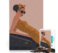 Rompecabezas de 1000 Piezas con diseño de Leopardo y Guepardo,Corte preciso,Ideal para desarrollar la Agilidad Mental,Jugar y divertirse en el Tiempo Libre,con Escena navideña (38x26cm)