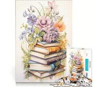 Rompecabezas de 1000 Piezas con diseño de Libros y Acuarelas, Juegos educativos, para Relajarse intelectualmente, Ideal para Decorar el Escritorio 38x52cm