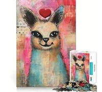 Rompecabezas de 1000 Piezas con diseño de Llama Sonriente y corazón para el Día de San Valentín técnica Mixta Ideal para Adolescentes Juguete de lógica Mental para el Tiempo Libre Bordes Finos Regalo