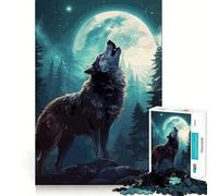Rompecabezas de 1000 Piezas con diseño de Lobo Aullando para Adultos Piensa,Entrena y Juega Cierre Seguro,sin Piezas Sueltas aliviar el estrés (50x75cm)