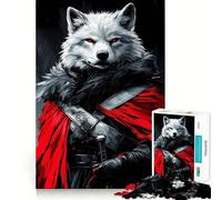 Rompecabezas de 1000 Piezas con diseño de Lobo Blanco Guerrero Juego para ejercitar la Mente Artesanía de Corte experta Un pasatiempo Fascinante para los Momentos de Ocio (38x52cm)