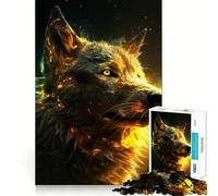 Rompecabezas de 1000 Piezas con diseño de Lobo eléctrico y poderoso para Adolescentes Mejora la Memoria, es Relajante, Divertido y Tiene Bordes Afilados 38x52cm
