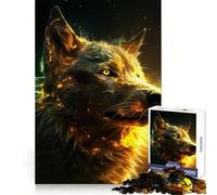 Rompecabezas de 1000 Piezas con diseño de Lobo eléctrico y poderoso para Adolescentes Mejora la Memoria, es Relajante, Divertido y Tiene Bordes Afilados 38x52cm