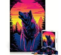 Rompecabezas de 1000 Piezas con diseño de Lobo en Acuarela para Adolescentes Desarrolla la lógica y es un pasatiempo Relajante Requiere Montaje preciso Un excelente (50x75cm)