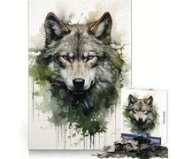Rompecabezas de 1000 Piezas con diseño de Lobo en Acuarela para Adolescentes Estimula el Pensamiento lógico y el Tiempo Libre Diseño Elegante y práctico (50x75cm)