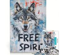 Rompecabezas de 1000 Piezas con diseño de Lobo espíritu Libre Ideal para decoración de Pared Un desafío difícil cumpleaños y Navidad 50x75cm