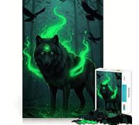 Rompecabezas de 1000 Piezas con diseño de Lobo místico, Ideal para Adolescentes Juguete Intelectual para Fortalecer los Lazos Familiares Corte Regalo Memorable (50x75cm)