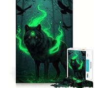 Rompecabezas de 1000 Piezas con diseño de Lobo místico, Ideal para Adultos y Adolescentes Un Rompecabezas Mental Que Ayuda a aliviar el estrés Un Regalo Original y Divertido (38x26cm)