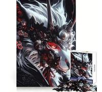 Rompecabezas de 1000 Piezas con diseño de Lobo ornamentado y Ojos Rojos para Adolescentes Juguete cognitivo para un pasatiempo Tranquilo Borde Premium Lista de Deseos de Santa Claus (38x52cm)