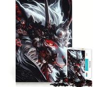 Rompecabezas de 1000 Piezas con diseño de Lobo ornamentado y Ojos Rojos para Adolescentes Juguete Que estimula la lógica y Alivia la tensión Borde de Calidad Artículo de Santa Claus (50x75cm)
