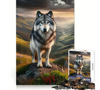 Rompecabezas de 1000 Piezas con diseño de Lobo poderoso para Adolescentes Juguete cognitivo, Actividad recreativa y Sencilla Pieza de Arte para armar 50x75cm