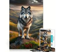 Rompecabezas de 1000 Piezas con diseño de Lobo poderoso para Adolescentes Juguete cognitivo, Actividad recreativa y Sencilla Pieza de Arte para armar 50x75cm