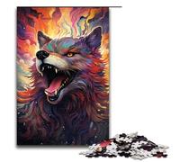 Rompecabezas de 1000 Piezas con diseño de Lobo psicodélico Colorido para Adultos Divertido Juego Familiar para aliviar el estrés desafío difícil 1000 Piezas (75 x 50 cm)