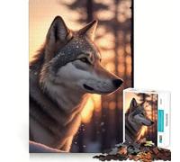 Rompecabezas de 1000 Piezas con diseño de Lobos Juego de ingenio con Troquelado de Alta precisión Un pasatiempo Fascinante para los Momentos de Ocio (50x75cm)