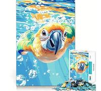 Rompecabezas de 1000 Piezas con diseño de Loro bajo el Agua para Adultos Juguete de lógica y Entretenimiento Bordes Suaves Regalo conmovedor (38x52cm)