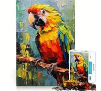 Rompecabezas de 1000 Piezas con diseño de Loro Pintado con Paleta para Adultos Juguete para ejercitar la Mente Juego de Interior Pieza de Arte de Corte preciso (50x75cm)