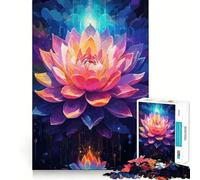 Rompecabezas de 1000 Piezas con diseño de Loto en Flor Vibrante Juguete Que desafía la Mente Troquelado de Alta precisión Un Reto Divertido para Pasar el Tiempo de Espera (38x52cm)