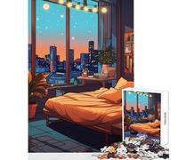 Rompecabezas de 1000 Piezas con diseño de Luces nocturnas para Dormitorio Ideal para Adolescentes Regalo artístico Que Mejora la Memoria y es antiestrés Apto para Mayores de 14 años 38x52cm