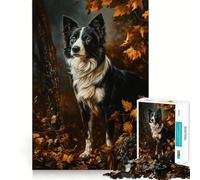 Rompecabezas de 1000 Piezas con diseño de Majestad Canina de Otoño,Corte Suave,Juego Mental,Regalo para un Momento de Juego Relajante,Pieza de Arte navideña (38x26cm)