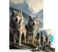 Rompecabezas de 1000 Piezas con diseño de Manada de Lobos en un Paisaje de montaña para Adolescentes Juego de ingenio y Desarrollo Mental Corte láser para un Ajuste Actividad Relajante para Grupos