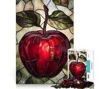 Rompecabezas de 1000 Piezas con diseño de Manzanas y Adolescentes en vidrieras Juguete de lógica Resistente Diversión y Ocio Bordes Transparentes Objeto de colección 38x26cm