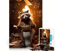 Rompecabezas de 1000 Piezas con diseño de Mapache en el baño Rompecabezas para Adultos Regalo Ideal para quienes Buscan un desafío Mental Juguete fácil de armar Corte preciso (50x75cm)