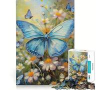 Rompecabezas de 1000 Piezas con diseño de Mariposa Azul Diversión Garantizada,Juego Que estimula la Mente,Tiempo de Juego Tranquilo, 50x75cm