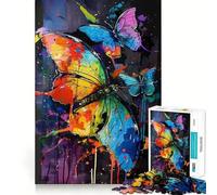 Rompecabezas de 1000 Piezas con diseño de Mariposa Estilo Pop Art,Corte Impecable,Divertido y lógico Juego de Mesa Gratuito Actividad de cumpleaños (38x52cm)