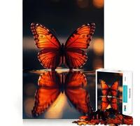 Rompecabezas de 1000 Piezas con diseño de Mariposa Naranja Regalos para Adultos Juego de ingenio y diversión Precioso Regalo (50x75cm)