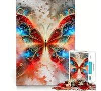 Rompecabezas de 1000 Piezas con diseño de Mariposa ornamentada en Acuarela para Adolescentes Juguete de lógica Clara, Ligero y Relajante Corte Perfecto Regalo conmovedor (50x75cm)