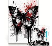 Rompecabezas de 1000 Piezas con diseño de Mariposa Pintada con Tinta,Corte preciso,Arte,lógica,Juego,Tiempo de relajación,Regalo Divertido de cumpleaños (50x75cm)