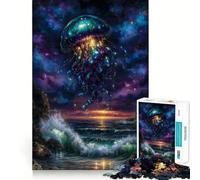 Rompecabezas de 1000 Piezas con diseño de Medusas celestiales sobre el océano Juego de precisión para desarrollar la Habilidad Mental Ideal para Relajarse o como Regalo Festivo (50x75cm)