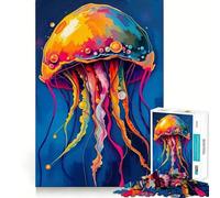 Rompecabezas de 1000 Piezas con diseño de Medusas Vibrantes para Adolescentes Juego de concentración Mental Corte de precisión Bordes Lisos Juego Ideal para Rellenar Calcetines navideños (50x75cm)