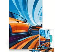 Rompecabezas de 1000 Piezas con diseño de Mini Cooper Naranja a Toda Velocidad para Adolescentes Juego Inteligente de Rompecabezas Tiempo de Aprendizaje Imagen para armar Regalo Encantador (38x26cm)