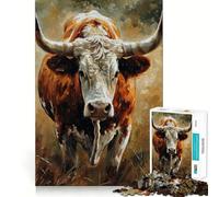 Rompecabezas de 1000 Piezas con diseño de Mirada bovina y articulaciones Finas Diversión Garantizada Juego Que estimula el Cerebro Tiempo de Juego Tranquilo Tiempo Libre