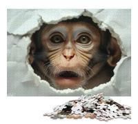 Rompecabezas de 1000 Piezas con diseño de Mono sorprendido, Rompecabezas Cuadrado para Adultos y niños, Juego de Rompecabezas de Madera de 1000 Piezas (75x50cm)